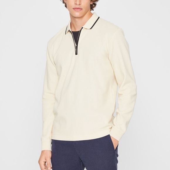 Long-Sleeve Tipped Polo - Brand New - NEVER WORN - Seed